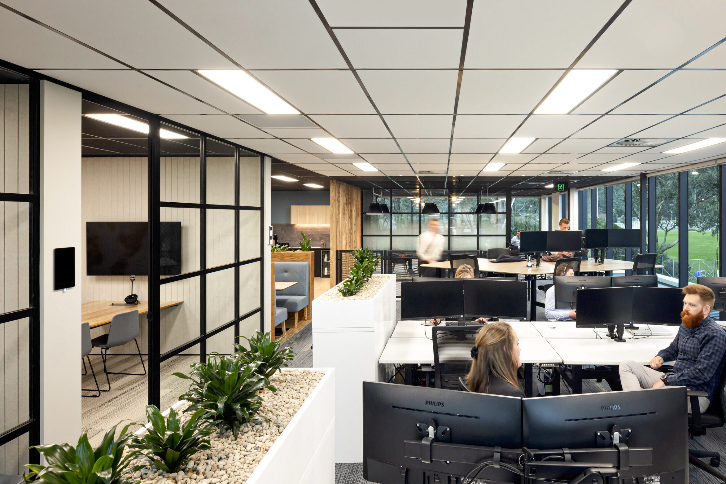 Meeting room with aluminium windows and doors