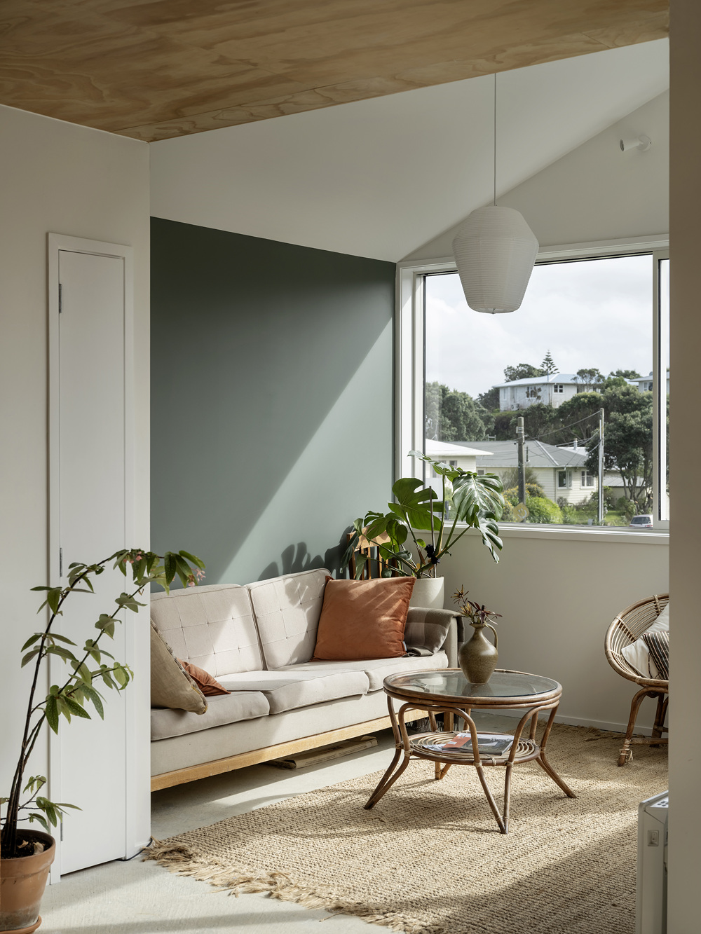 Living room with aluminium sliding window