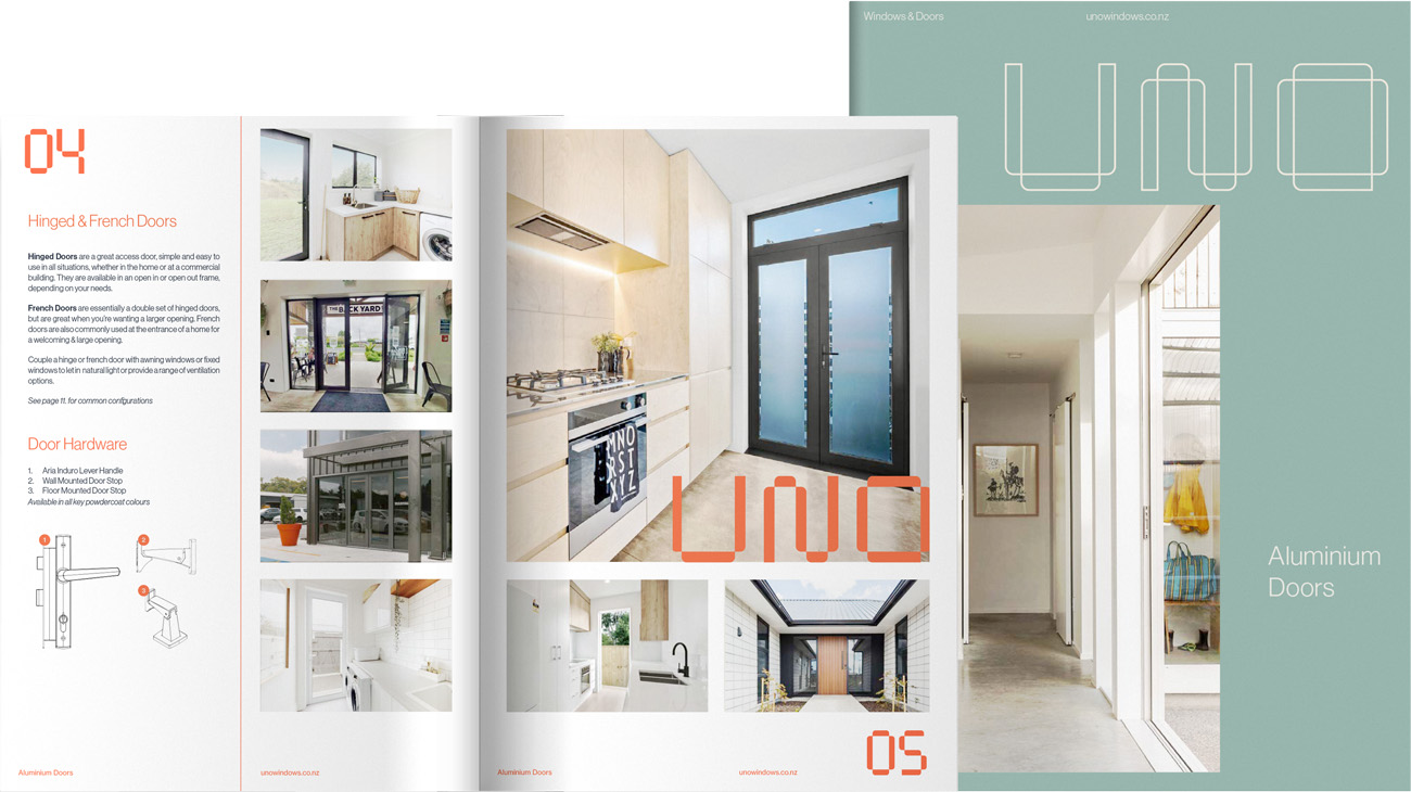 UNO door brochure mockup for download page 