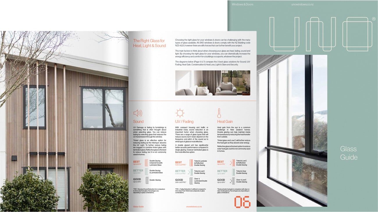 UNO glass brochure mockup for download page 